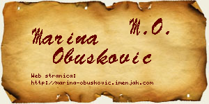 Marina Obušković vizit kartica
